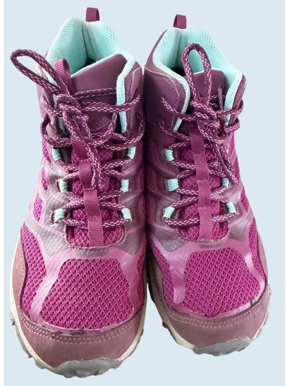 MERRELL Moab FST Mid Waterproof Purple Blue Hiking Outdoor Boots Size 7 - Picture 4 of 8